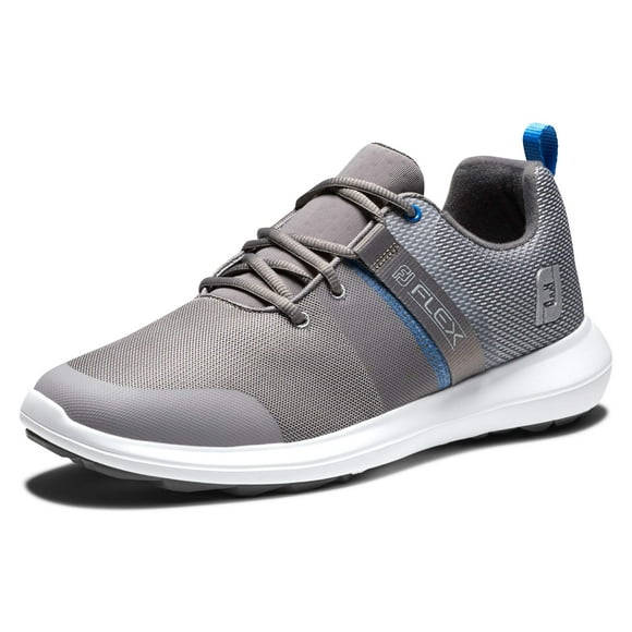 FootJoy Men's Flex Golf Shoe, Grey/Blue, 7.5 M