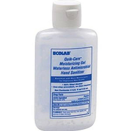 Antimicrobial Hand Sanitizer Ecolab Inc Quik-Care Moisturizing Gel Waterless Antimicrobial Hand Sanitizer, 4Oz, Dye-free (Bottle of 4 Ounces) ()