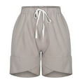 thumbnail image 4 of Edvintorg Plus Size Women Clothings Women's Lightweight Shorts Casual Drawstring Comfy Shorts Pants Elastic Waist Shorts Female Gray XXXXL, 4 of 7