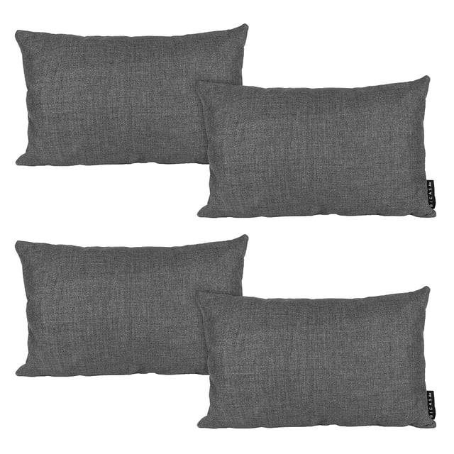 Cojin Riñonera Decorativa Rectangular Set de 4 Belucci Steel Gris Oscuro
