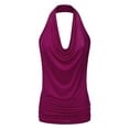 thumbnail image 4 of Women's Casual Neck Draped Front Sexy Backless Tank Top, 4 of 4