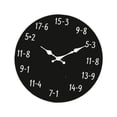 thumbnail image 2 of DimyFew Horloge Murale Silencieuse Tableau Noir Mathématiques Moderne Ronde Suspendue Décorative Sans Tic-Tac Bois Formule Unique Montre Adaptée pour Salon Bureau à Domicile Chambre Classe Style B, 2 of 8