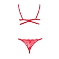 thumbnail image 2 of Gibobby Lencería sexy para mujer Conjunto Mujer Sujetador Lencería Cinturón Sexy Ropa de dormir Encaje Empuje Ropa interior Liga, ins y Y2K (Rojo, M), 2 of 5