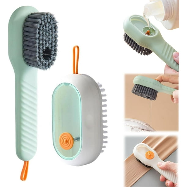 Cepillo de limpieza multifunción 2 en 1, cepillo para zapatos y cepillo para ropa para limpiar, cepillo de limpieza de zapatos de cerdas suaves para el hogar, herramienta de limpieza de cepillo de fre