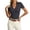 Dark Gray, variant on Daznico Women's Collared V Neck Ribbed Knit Polo Shirt Short Sleeve Casual Fitted Solid Tops,M