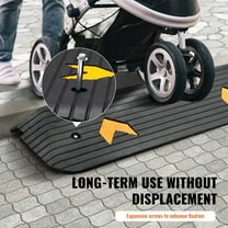 1 Inch Rise Rubber Wheelchair Ramp for Doorway, Non-Slip Textured Threshold Curb Ramp, Supports 33069 lbs, Ideal for Scooters and Wheelchairs