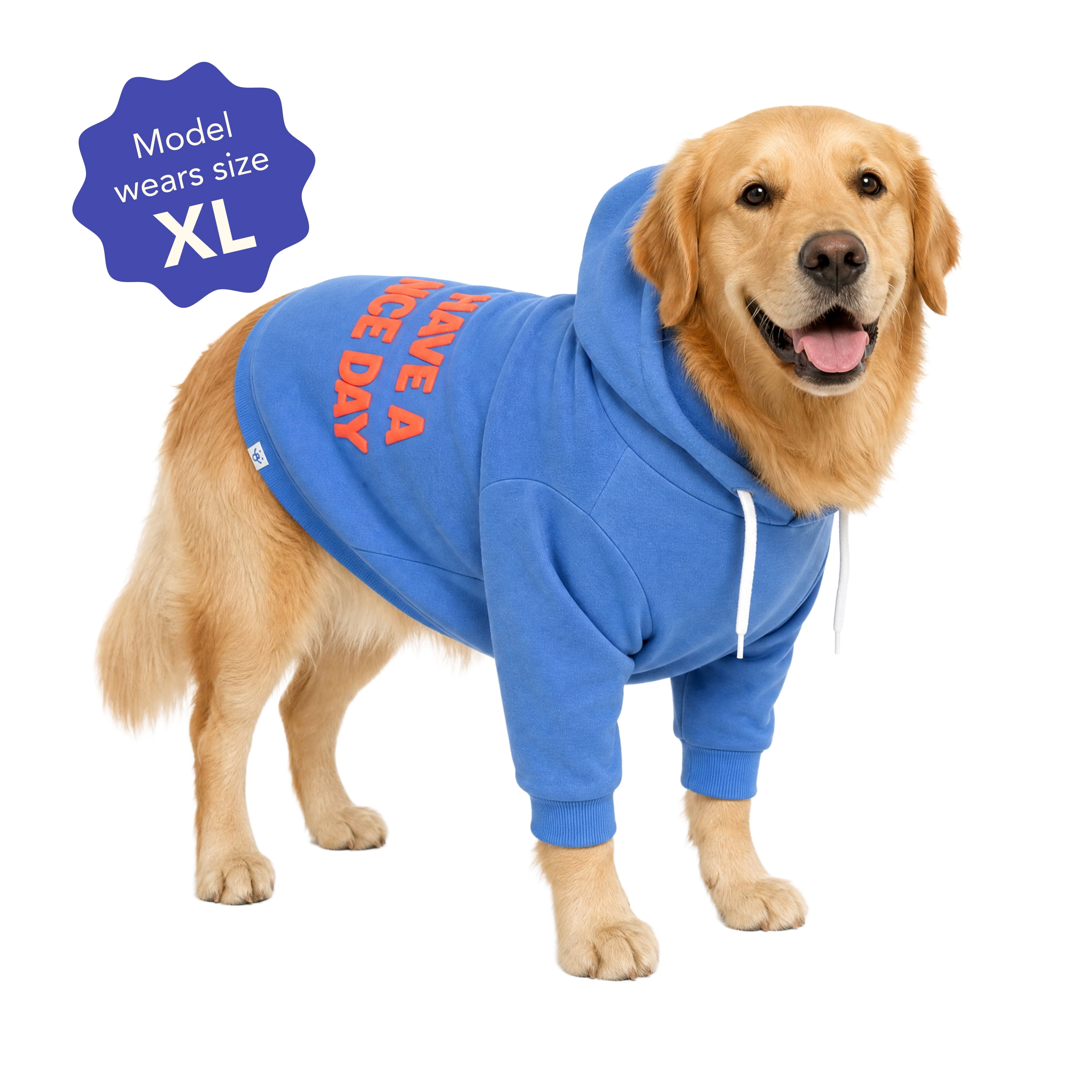 Oodles Have A Nice Day Fall Dog Hoodie, Blue, Large