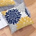 thumbnail image 3 of Navy Blue Yellow Pillow Covers 16x16 Inch Set of 2,Mustard Yellow Dahlia Flower Throw Pillows Case,Modern Geometry Decorative Linen Square Cushion Covers Outdoor Decor for Home Living Room Sofa Bed, 3 of 6