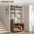 thumbnail image 2 of ChaoLink ChaoLink Hall Tree with Bench & Shoe Rack, Industrial Entryway Storage Organizer with Hooks & Shelf, Freestanding, 2 of 6