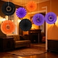 thumbnail image 4 of MYUNNIL Hanging Honeycomb Paper Fans, 6 Pcs Black Orange Purple Hollow Design Round Folding Fans Decoration Set, Lightweight Foldable Halloween Ceiling Ornaments for Wall Outdoor Party Supplies, 4 of 7