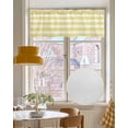 thumbnail image 4 of Yellow Stripes Kitchen Valances for Windows Farmhouse Linen Window Valance Curtain for Living Room Window Treatment Vintage Farmhouse Linen Styles Boho Valance Rod Pocket Topper Drape, 42 x 12 Inch, 4 of 6