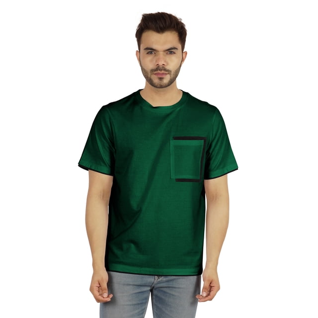 Inkmeso Men's Round Neck T-Shirts Casual Basic Shirts Short Sleeve Patch Pocket Tee