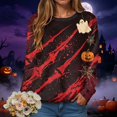 thumbnail image 2 of Duqingm Halloween Shirts for Women 2026 Novelty Funny Print Gothic Tshirts Long Sleeve Crewneck Tops,XL, 2 of 7