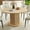Natural Oak Wood, variant on ModFusion Dining Table with Reinforced Frame, Non-Slip Foot Pads, Rattan Wicker, Small Kitchen Spaces Dining Rooms, Modern, Natural Oak Wood