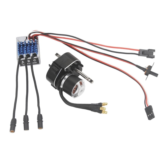 Motor sin escobillas Metal Gearbox ESC Kit Controlador de velocidad eléctrica para 1/12 RC Reparación de automóviles Reemplace los accesorios RC para Color negro t