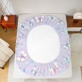thumbnail image 5 of Feelyou Purple Butterfly Animal Twin Sheet Sets for Child, Kawaii Cartoon Flower Twin Fitted Sheet, Dreamy Princess Style Flat Sheet, Lightweight Room Decor, 3-Piece, 5 of 7