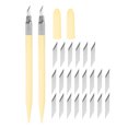 thumbnail image 1 of Arte Artesanía Cuchillos Juego, 2uds Tallado Cuchillo con 24uds Repuesto Metal Hoja para Recortes Álbum Plantilla Afición Bricolaje, PVC Mango Beige (2 Juegos) Unique Bargains cuchillas de repuesto para cuchillos de arte, 1 of 6