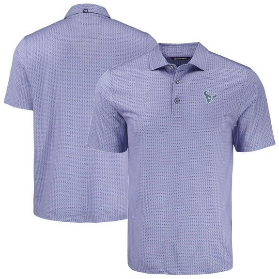 Men's Cutter & Buck  Purple Houston Texans Pike Eco Shadow Check Print Recycled Polo