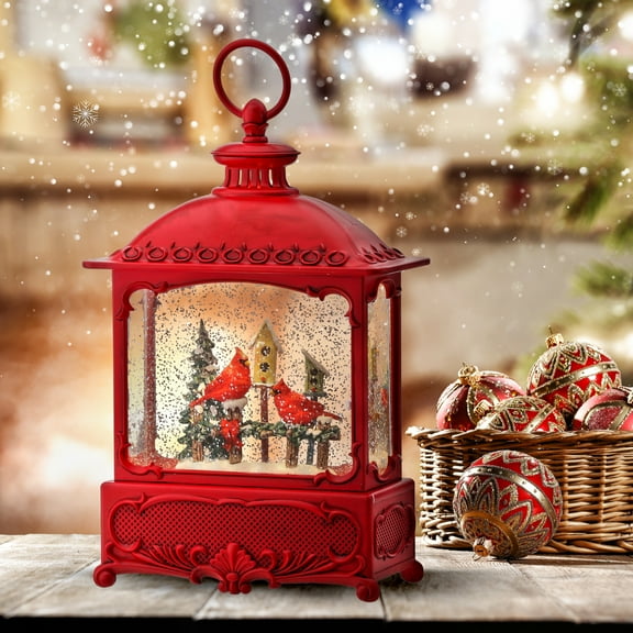 Regency International 11" LED Cardinal Lantern Water Globe Usb