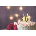 thumbnail image 5 of Bougies d'Anniversaire 10 Ans, Topper de Gâteau Chiffre 10 Doré pour Décorations de Fête d'Anniversaire, 5 of 5