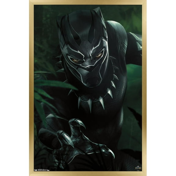 Marvel Cinematic Universe - Black Panther - T'Challa Wall Poster, 22.375" x 34", Framed