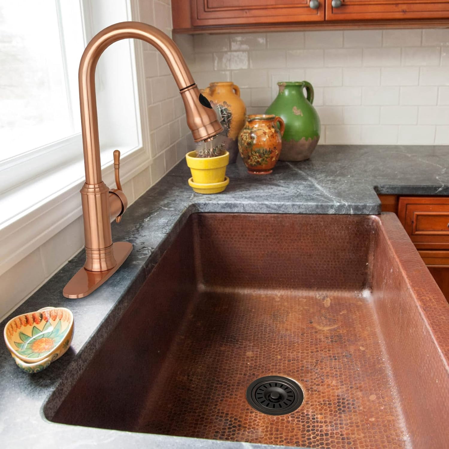 Kitchen Sink Oil Rubbed Bronze Finish Garbage Disposal Flange Stopper, One Size Disposal Rim, Fit 3-1/2 Inch Standard Sink Drain Hole 2.85" Height