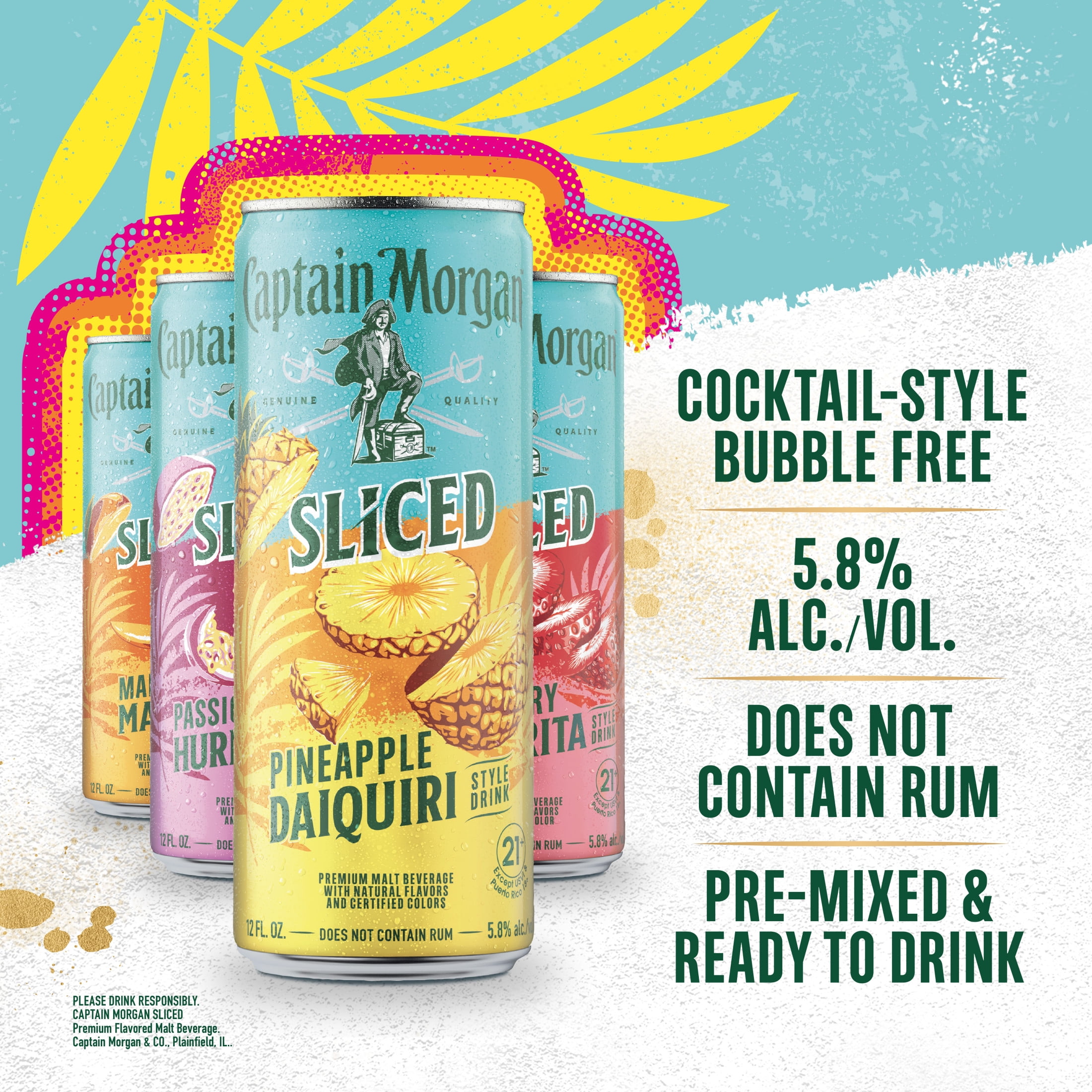 Captain Morgan Sliced Variety, 12 pack, 12 fl oz Cans, 5.8% ABV