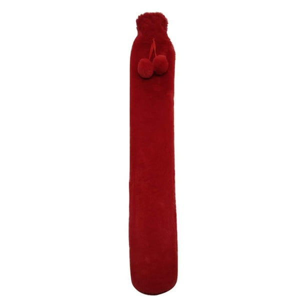 Bearachild Botella de agua caliente con manga larga reutilizable para niños, calentadores de manos para el hogar de Navidad, bolso de relleno a prueba de Suministros térmicos Rojo oscuro 2L Bearachild HA071685-08