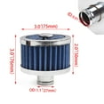 thumbnail image 2 of 23Mm Car Air Filter Cold Air Intake Filter High Flow Vent Valve Cover Breather Blue, 2 of 10