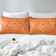 thumbnail image 4 of Adults Damask Gothic Sheet Set Antique Victorian Bed Sheets Set Full,Vintage Floral Goth Sheets Bat Bed Set,Bats Sugar Skull Bone Skeleton Bohemian Baroque Decor,Orange and Yellow, 4 of 5