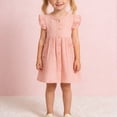thumbnail image 4 of Auroural Toddler Girl Dresses 2T Children's Thin Breasted Sleeveless Dress For Girls Baby Ruffled Waist Cinched French Skirt 2-3Years, 4 of 9