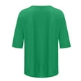 thumbnail image 4 of Weikingp Shirts For Women Womens T Shirts Loose Fit Cute Tops For Women Womens Tops Dressy Casual Shirts For Teens Girls Green 2XL Clearance！, 4 of 5