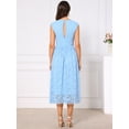 thumbnail image 4 of DARING DIVA Women's Boat Neck Vintage Formal Wedding Guest Lace Dress L Sky Blue, 4 of 5