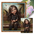 thumbnail image 1 of Kit Punto Cruz Niña Elfa Impresa Hilo Algodón Ecológico Bordado 11CT 40x50cm, 1 of 9