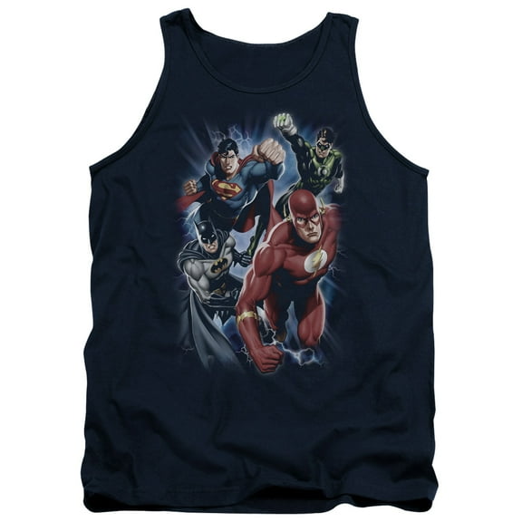JLA Justice League Storm Chasers Adult Tank Top Navy