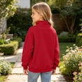 thumbnail image 6 of StSilkitty Sweatshirts for Boys Girls Quarter Zip Long Sleeve Mock Neck Pullover Tops Fall Winter Warm Clothes, 6 of 9