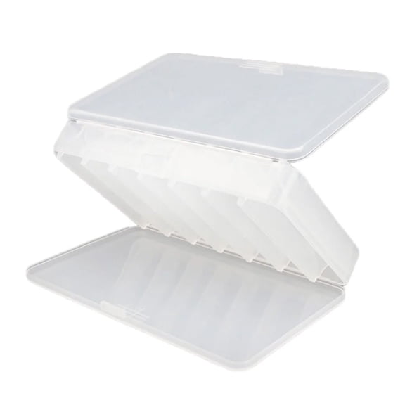 Clearance Office&Craft&Stationery under $5,Compartments Double 7 Grids Fishing Tackle Box Visible Hard Plastic Clear Fishing Squid Hooks Accessory Storage Case Container