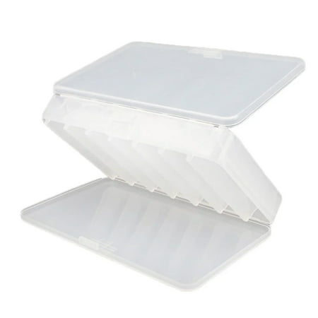 Outdoors Fishing Tackle Box with Anti-Rust Dividers Includes 7 Dividers 24 Compartments Clear Fishing Lure Organizer
