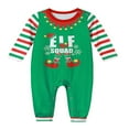 thumbnail image 2 of Pyjamas de Noël Ensemble Familial Costume Elf Vert Pjs de Noël Équipe Elf Pjs à Rayures Col Vêtements de Nuit, 2 of 9