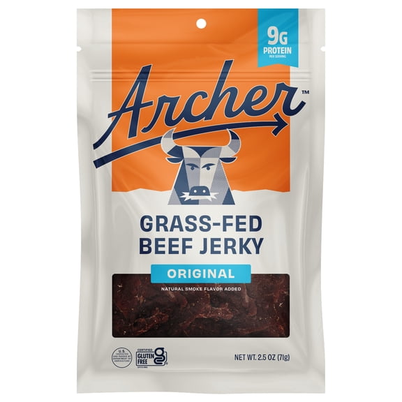 Archer Original Grass-Fed Beef Jerky, 2.5 oz, Resealable Bag