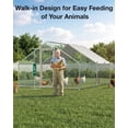 thumbnail image 6 of YODOLLA Chicken Coop Run Chicken Playpen 130 Sq.Ft Large Walk-in Metal Chicken Cage with Chain Link Fence, 6 of 14