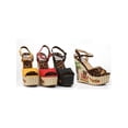 thumbnail image 2 of Ellie Shoes E-BP475-Keke 4.5 inch wedge with Tiki pattern Leopard / 12, 2 of 2
