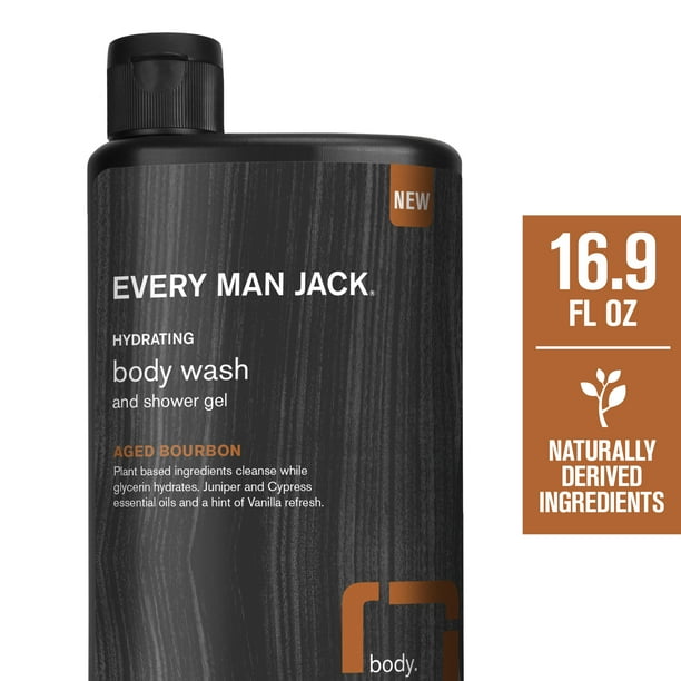 Every Man Jack Aged Bourbon Hydrating Body Wash for Men, Naturally