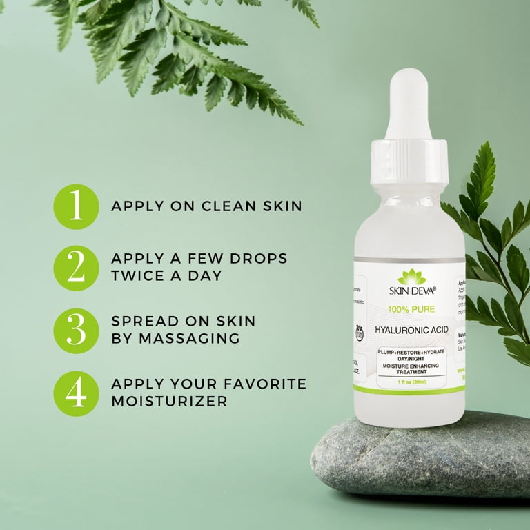 Skin Deva 100% Pure Hyaluronic Acid Facial Serum, 1 fl oz photo 4
