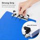thumbnail image 3 of Clipboard Folders, 4-Pack A4 Plastic Clipboards with Secure Fastening for Office and Classroom Supplies - Blue, 3 of 5