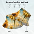 thumbnail image 2 of Sikiie Artistic Oil Painting Sunflower Reflective Double-Sided Bucket Hat, Sun Hat, for Gardening, Beaching, Camping, Hiking, Fishing, 2 of 6