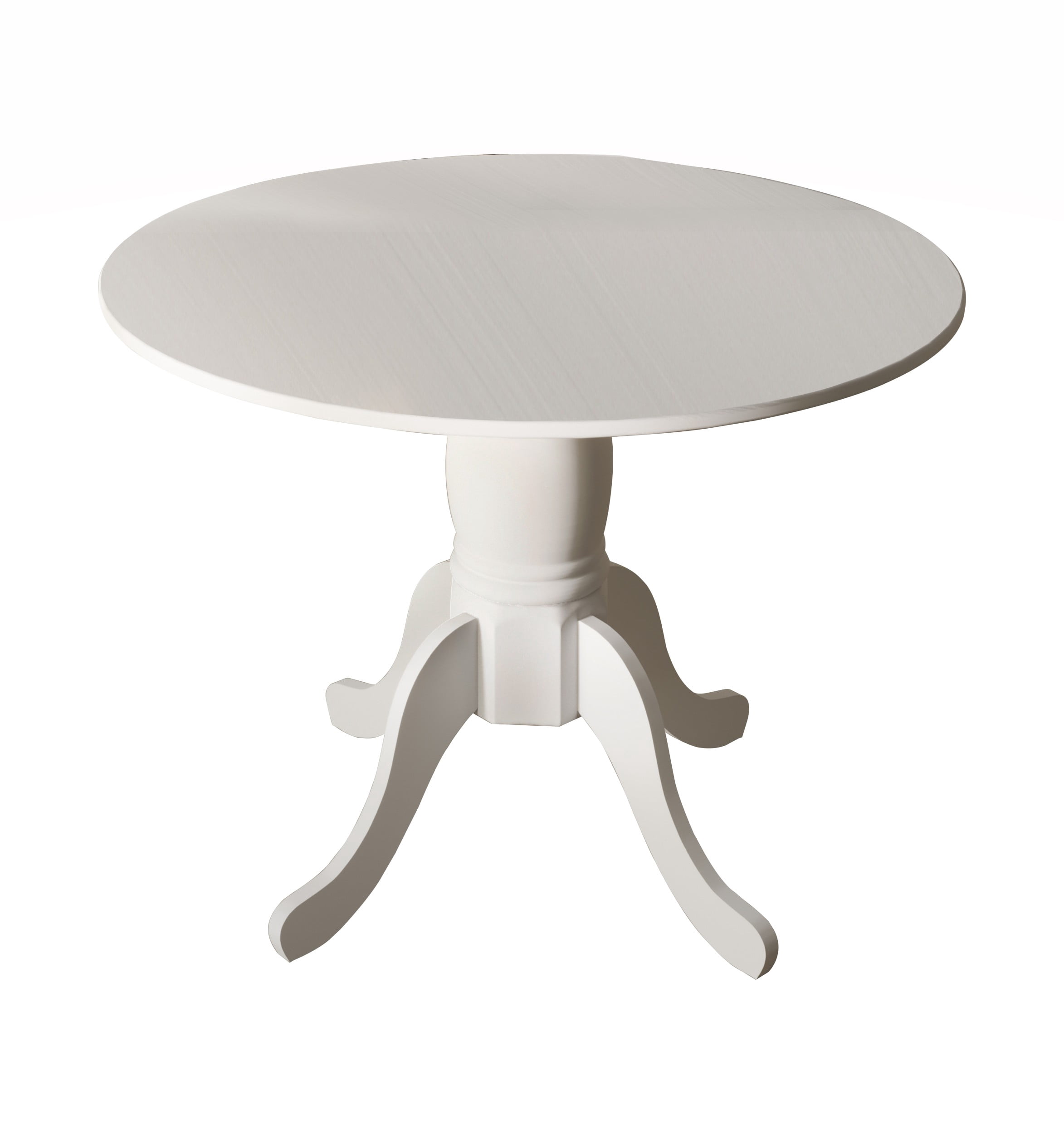 Home Design Olivia Dining Table with Round Pedestal Top, Mid-Century Modern Style, Easy Assembly, White