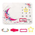 thumbnail image 1 of Manta de hito para bebé, diadema, corona de flores, fondo de terciopelo, manta para bebé, manta conmemorativa de crecimiento, 1 of 5