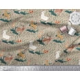 thumbnail image 2 of Soimoi Poly Georgette Fabric Rabbit,Sheep & Deer Kids Fabric Prints by Yard 52 Inch Wide, 2 of 3
