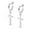 Cross3-28mm, variant on LeCalla Anti-Tarnish Sterling Silver Cubic Zirconia Cross Leverback Earrings for Women and Teen, 30MM